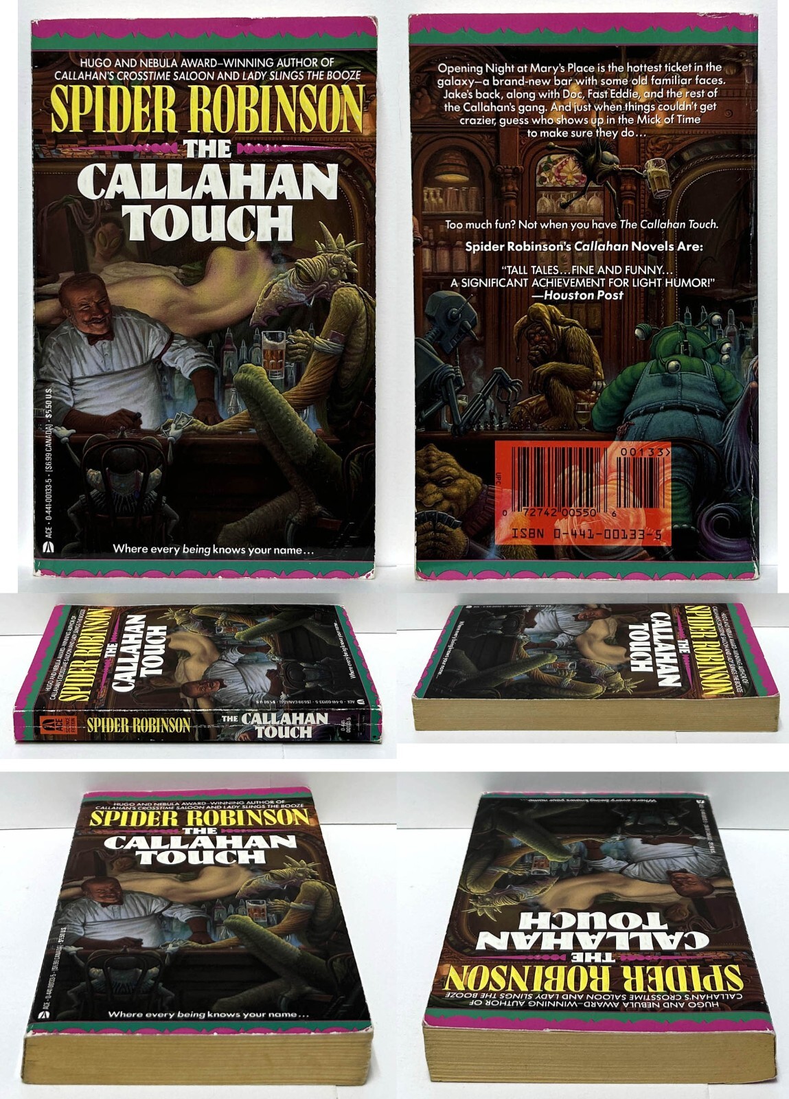 Spider Robinson lot of 7 mm paperback CALLAHAN’S CON, TOUCH, LADY SLINGS, TIME+